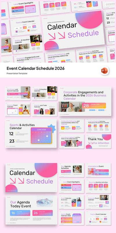 活动日历时间表2026 PPT模板 (PPTX)