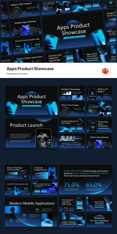 APP介绍应用程序演示文稿PPT模板 (PPTX)