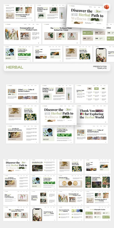 草药介绍PPT模板 (PPTX)