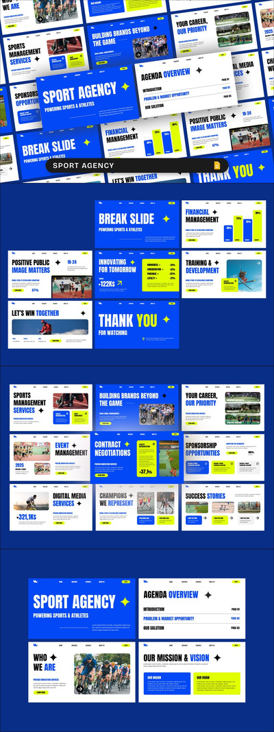 体育公司PPT模板 (PPTX)