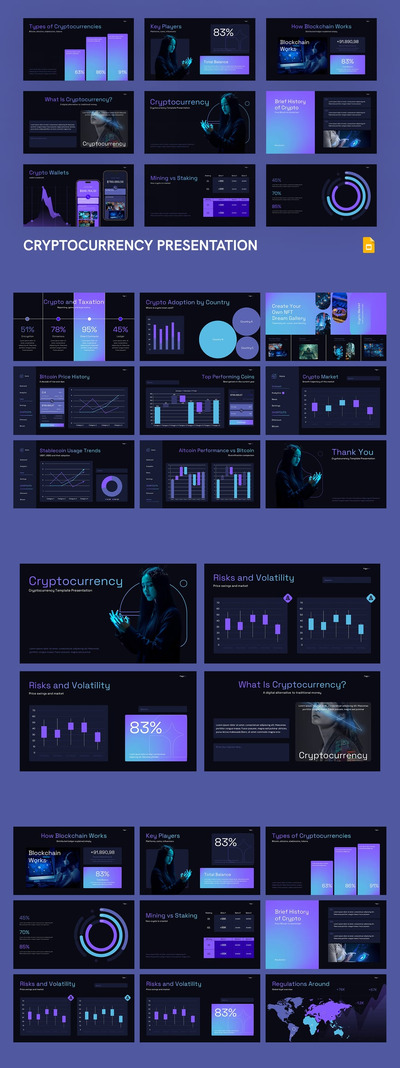 深色加密货币PPT模板 (PPTX)