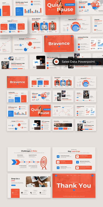 销售数据PPT模板 (PPT,PPTX)