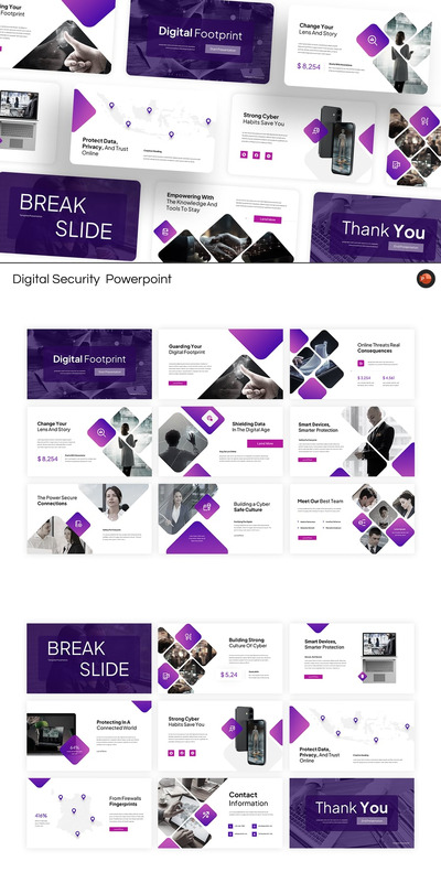 数字网络安全性PPT模板 (PPT,PPTX)