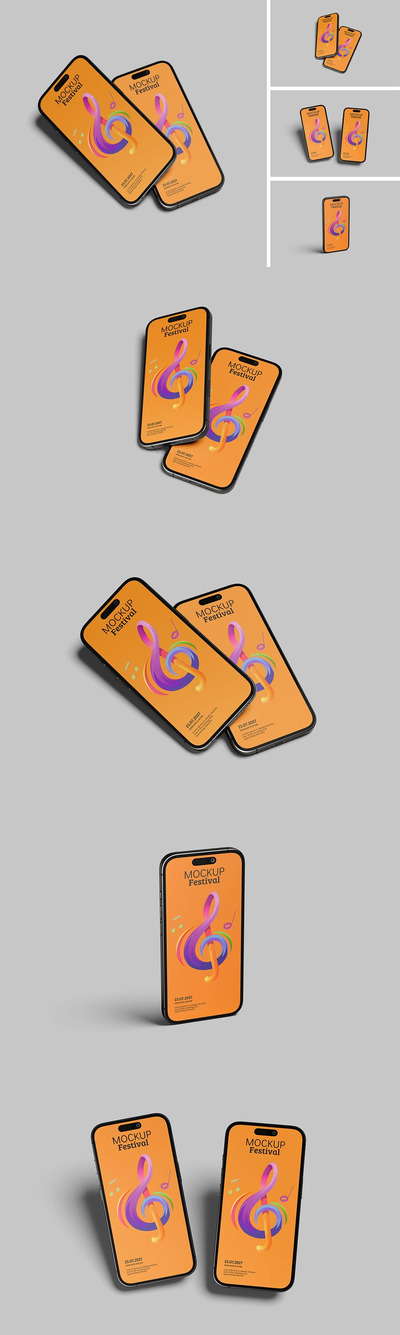 iPhone 15模型样机 (PSD,PDF)