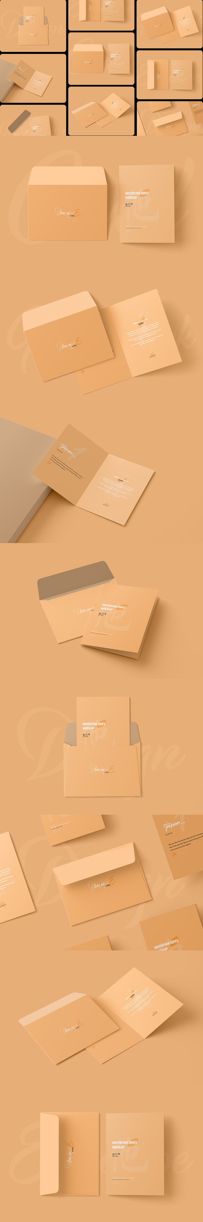 带信封V2的邀请卡模型样机 (PSD)