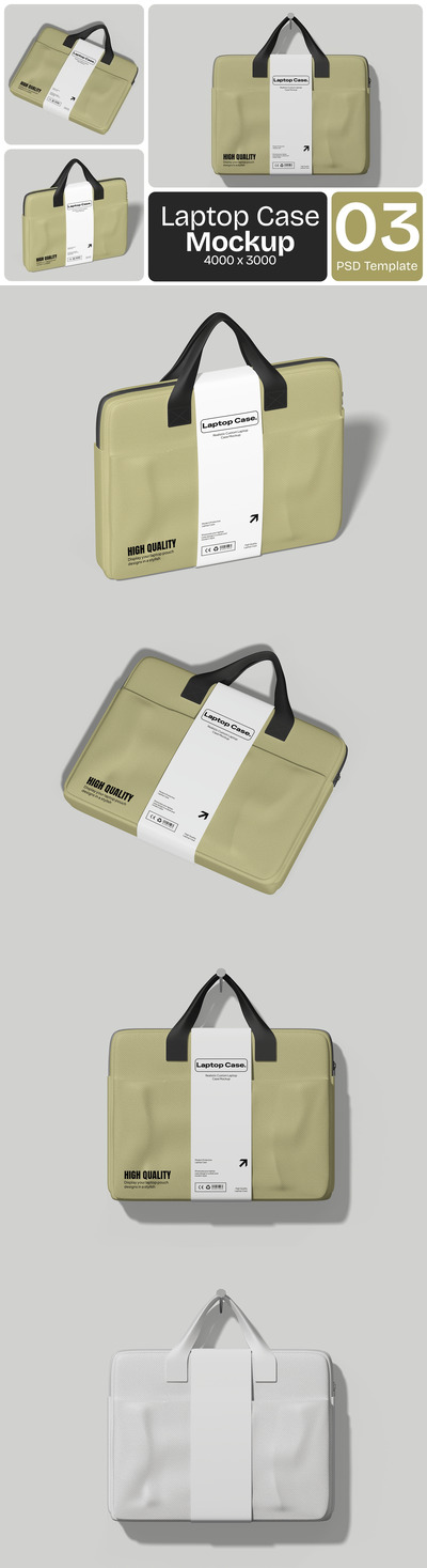 笔记本电脑包模型样机 (PSD)