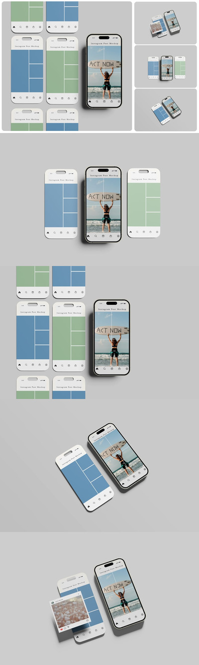 Instagram手机展示样机 (PSD,PDF)