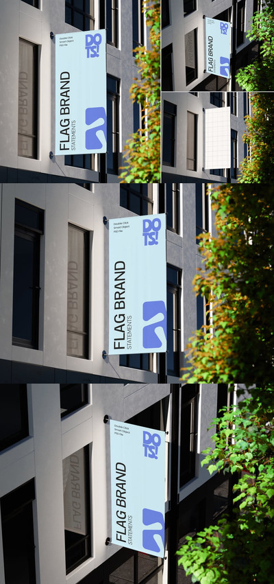 标志横幅模型样机 (PSD)