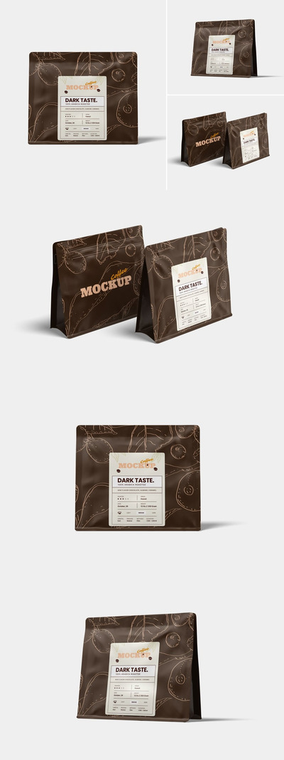 咖啡袋模型样机 (PSD,PDF)