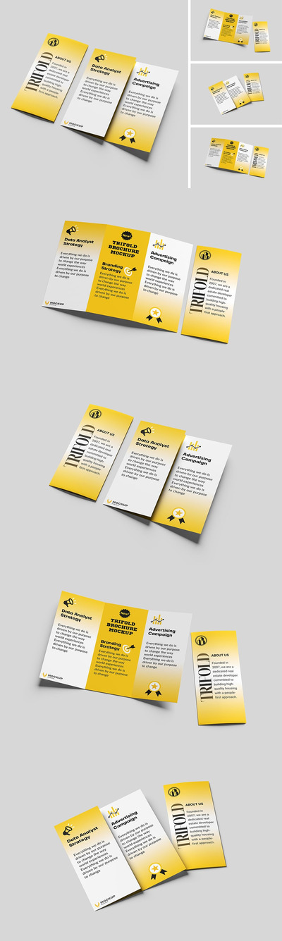 三折小册子模型