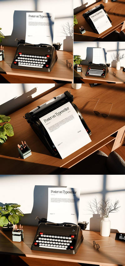 打字机模型海报
