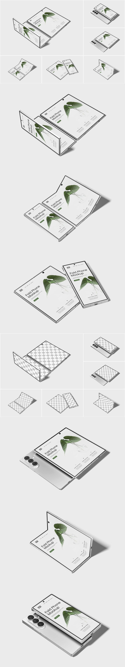 折叠手机模型透视图