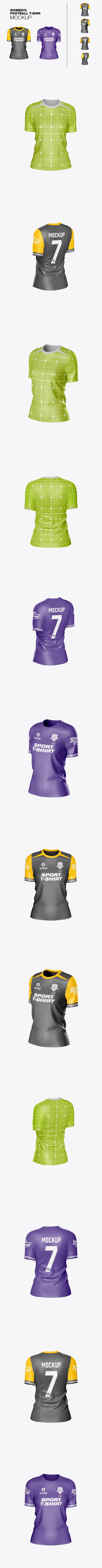 女子足球T恤模型