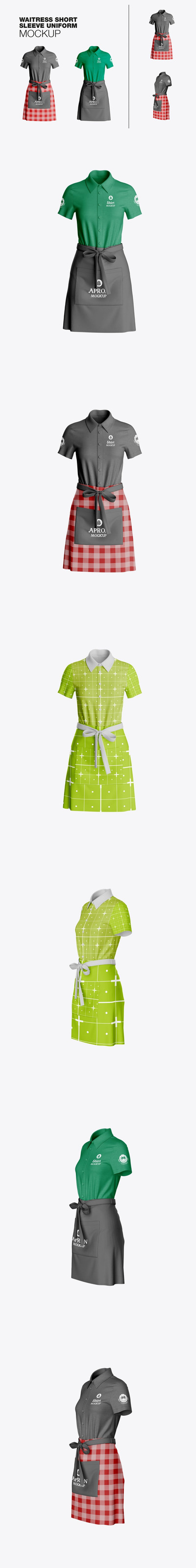 带围裙的T恤套装模型