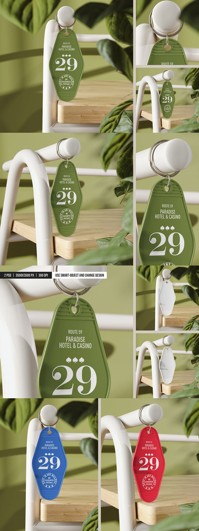 挂在椅子上的酒店钥匙扣模型