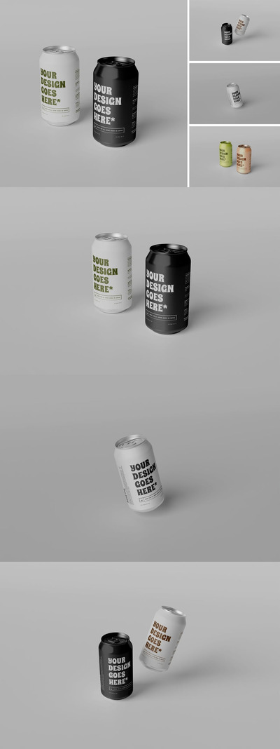 高品质饮料汽水罐模型，适用于品牌推广