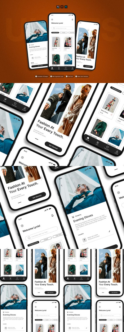 Fashion Nitas – 移动应用 UI 套件