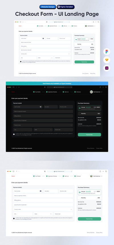 结帐表单 UI 登陆页面