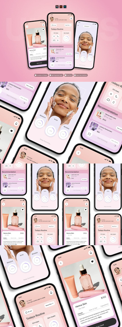 美容服务 – 移动应用 UI 套件