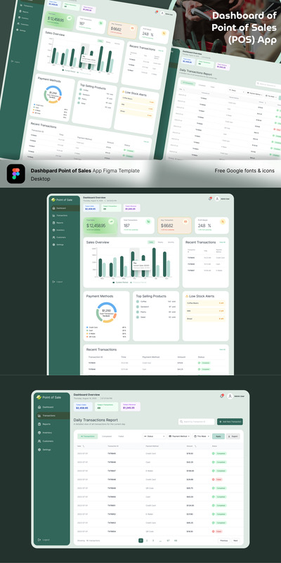 仪表板销售点 (POS) 模板