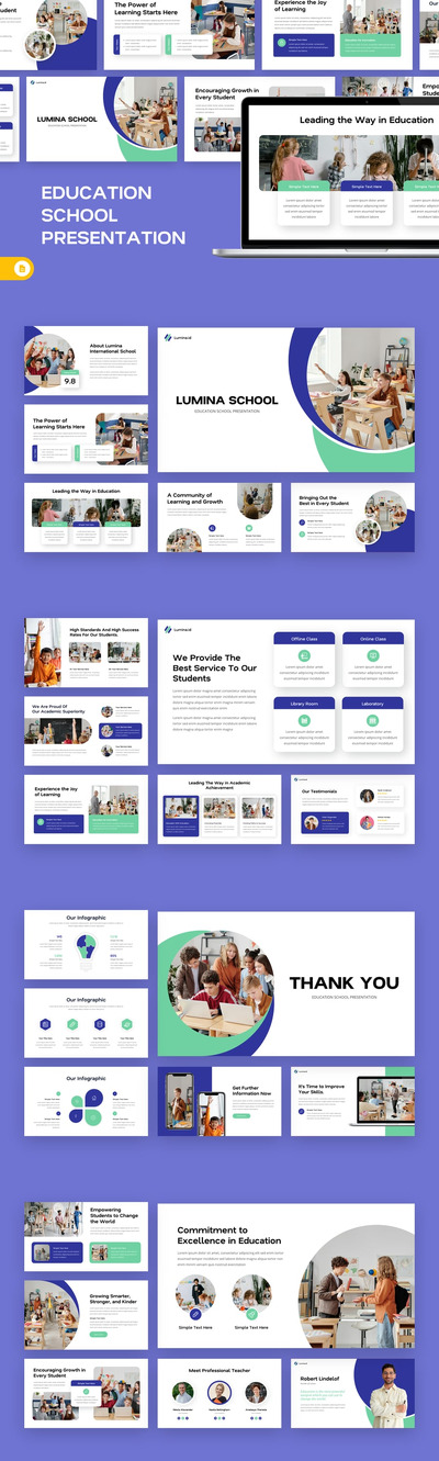 教育学校谷歌幻灯片模板