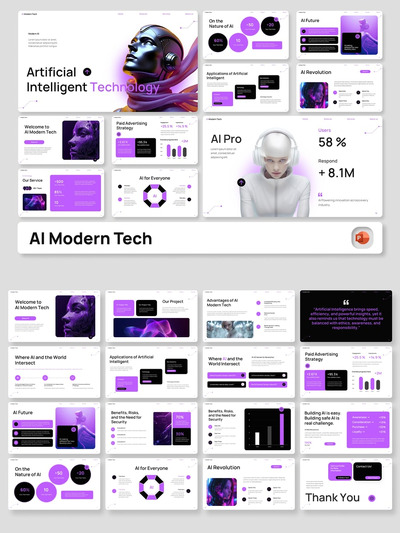 人工智能现代科技 PowerPoint 演示模板