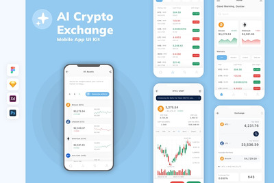 AI 加密货币交易所移动应用 UI 套件