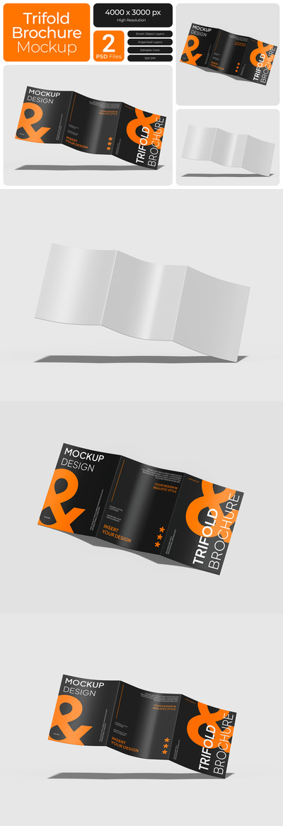 三折小册子模型