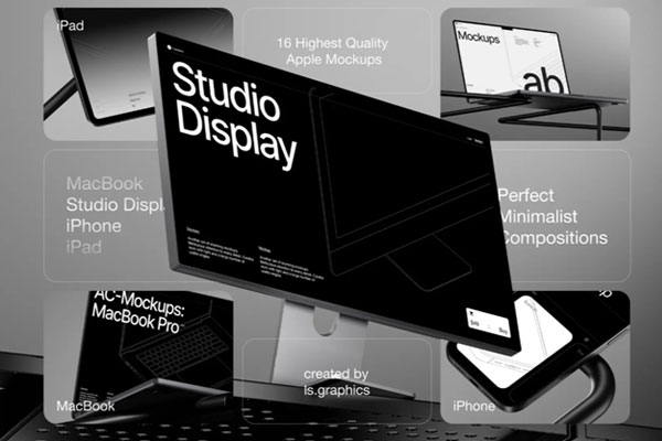 苹果显示器+Macbook+iPhone 高端样机大合集（PSD,FIG,Sketch）