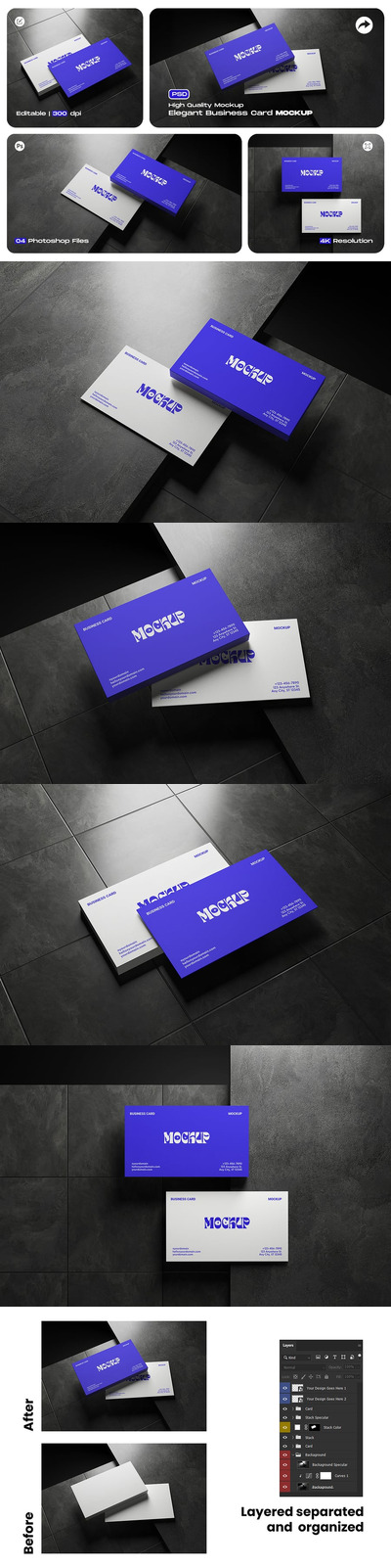 具有陶瓷背景的名片模型