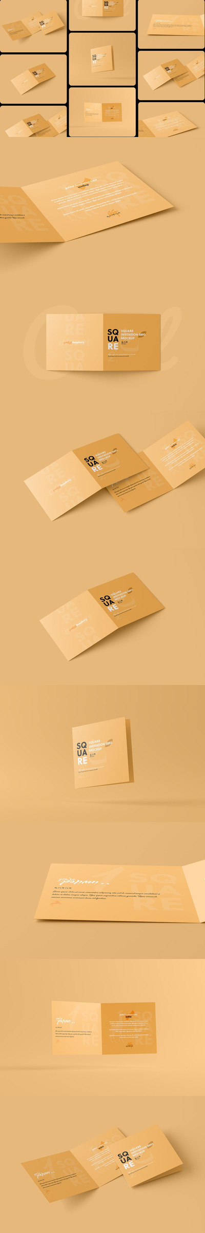 方形折叠邀请卡模型 V3