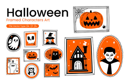 🎃万圣节框架人物艺术🧙‍♂️👻 (AI,EPS,SVG)