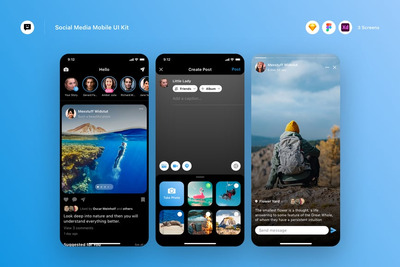 社交媒体移动 UI 套件