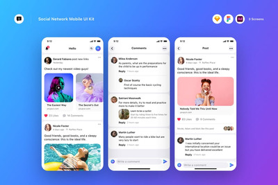 社交网络移动 UI 套件