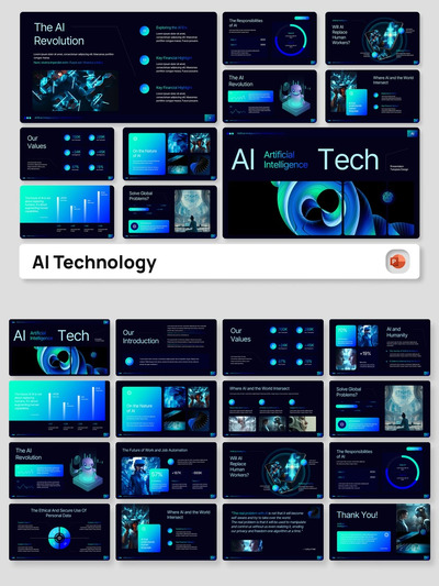 人工智能技术PowerPoint演示模板