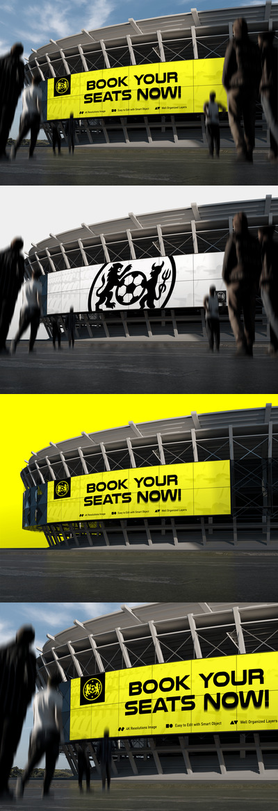 体育场立面广告牌模型