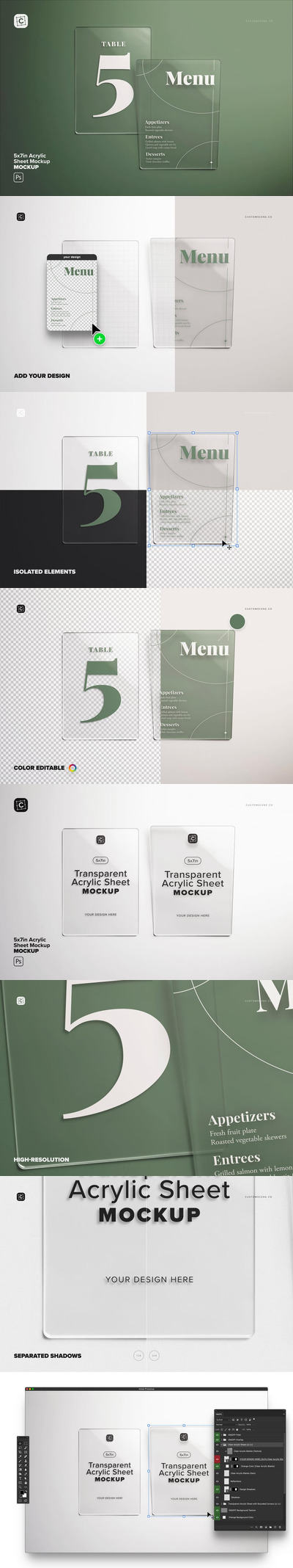 5x7英寸亚克力板模型