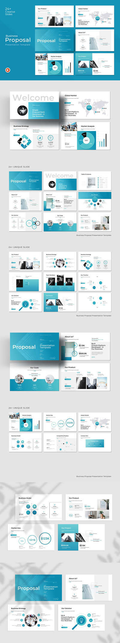 彩色布局的商业提案 PowerPoint