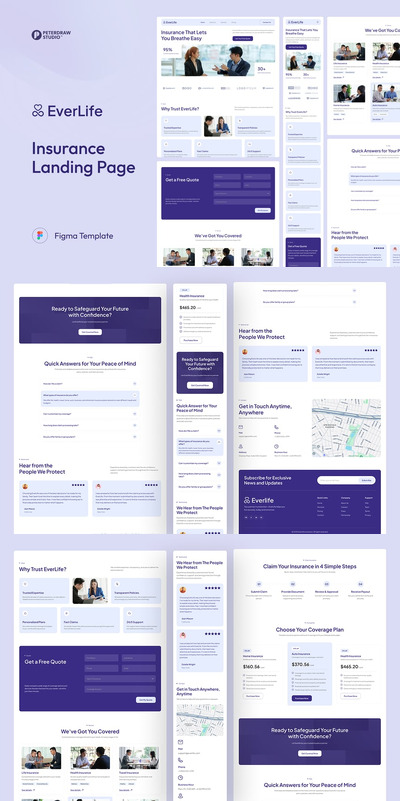 EverLife – 保险登陆页面 Figma 模板