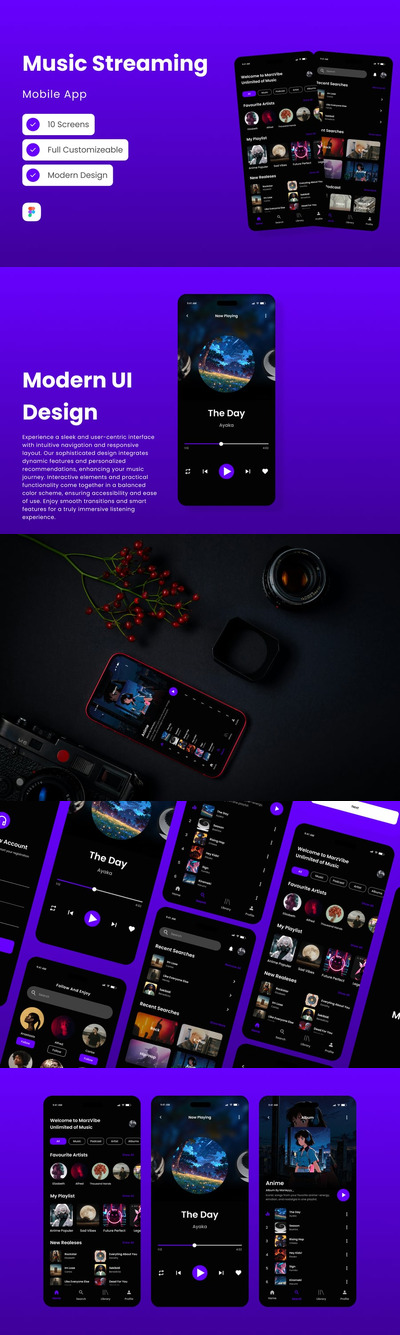 MarzVibe – 音乐流媒体移动应用