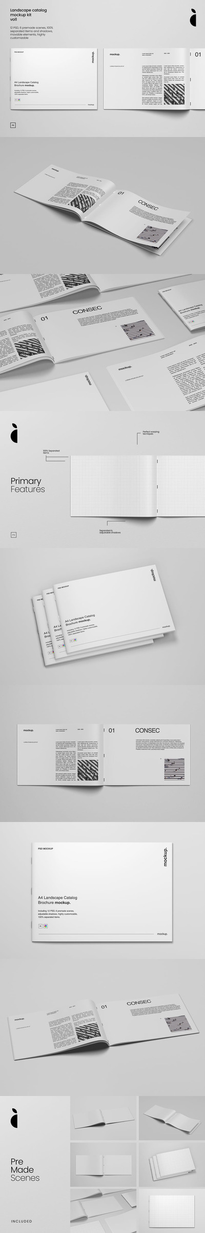 A4横向目录模型套件