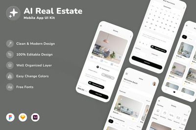 AI房地产移动应用UI套件