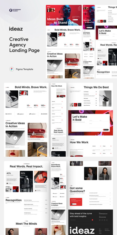 Ideaz – 创意机构登陆页面 Figma