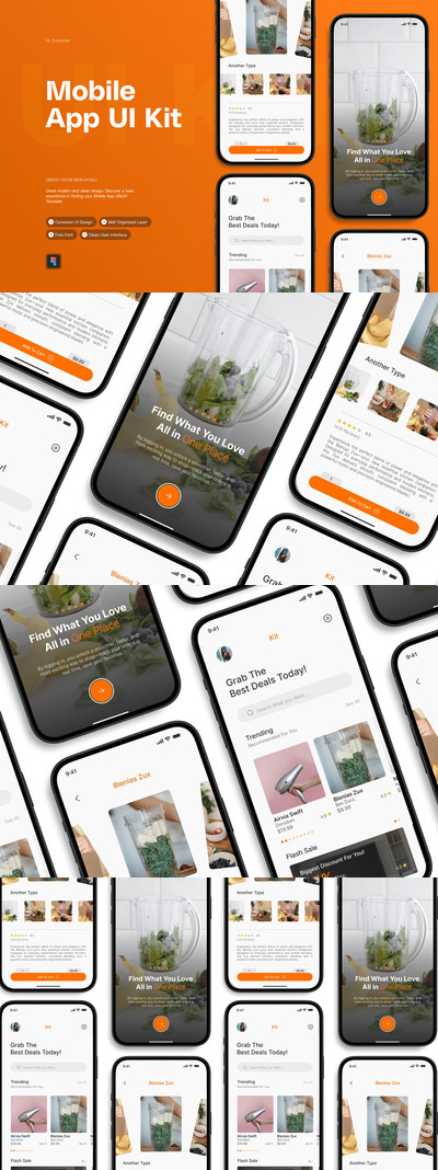 电子商务 – 移动应用程序 UI 套件