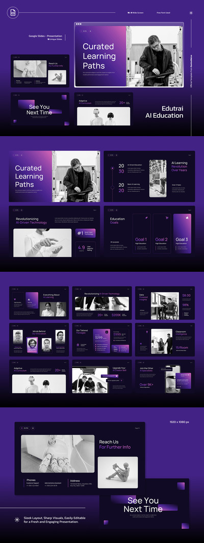 人工智能教育谷歌幻灯片模板