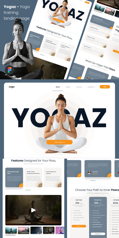 Yogaz – 瑜伽与冥想训练登陆页面
