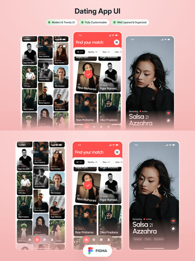 Menira – 约会应用程序用户界面