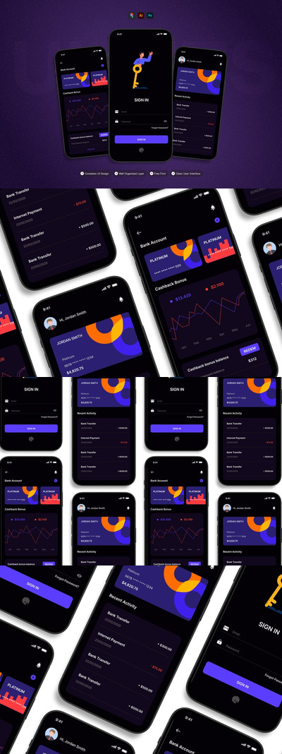M-Banking – 移动应用程序 UI 套件