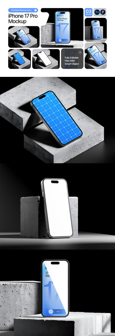 iPhone 17 Pro 智能手机屏幕模型套装