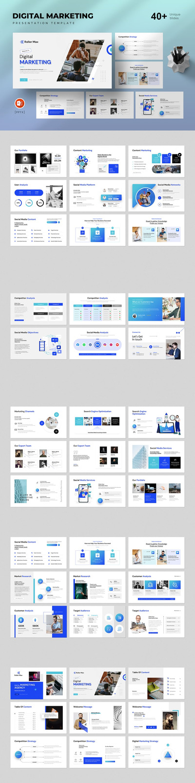 RollerMax 数字营销 PowerPoint 模板